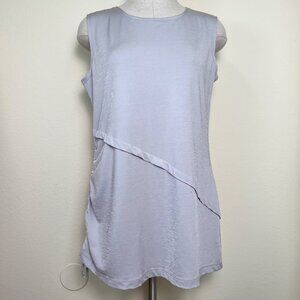 MEMORY ROAD III Gray Sleeveless Tunic Top With Drawstring Ruched Side Size Small